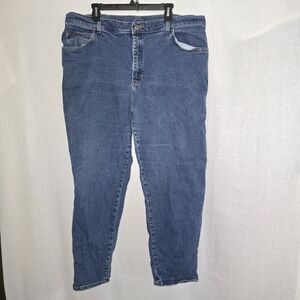Riders Blue Denim Jeans Sz. 22WM Western Distressed Travel Outdoor Straight Leg